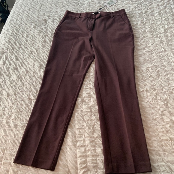 Brand New With Tags! Burgundy Reiss Slim-Fit Pants - Picture 1 of 2